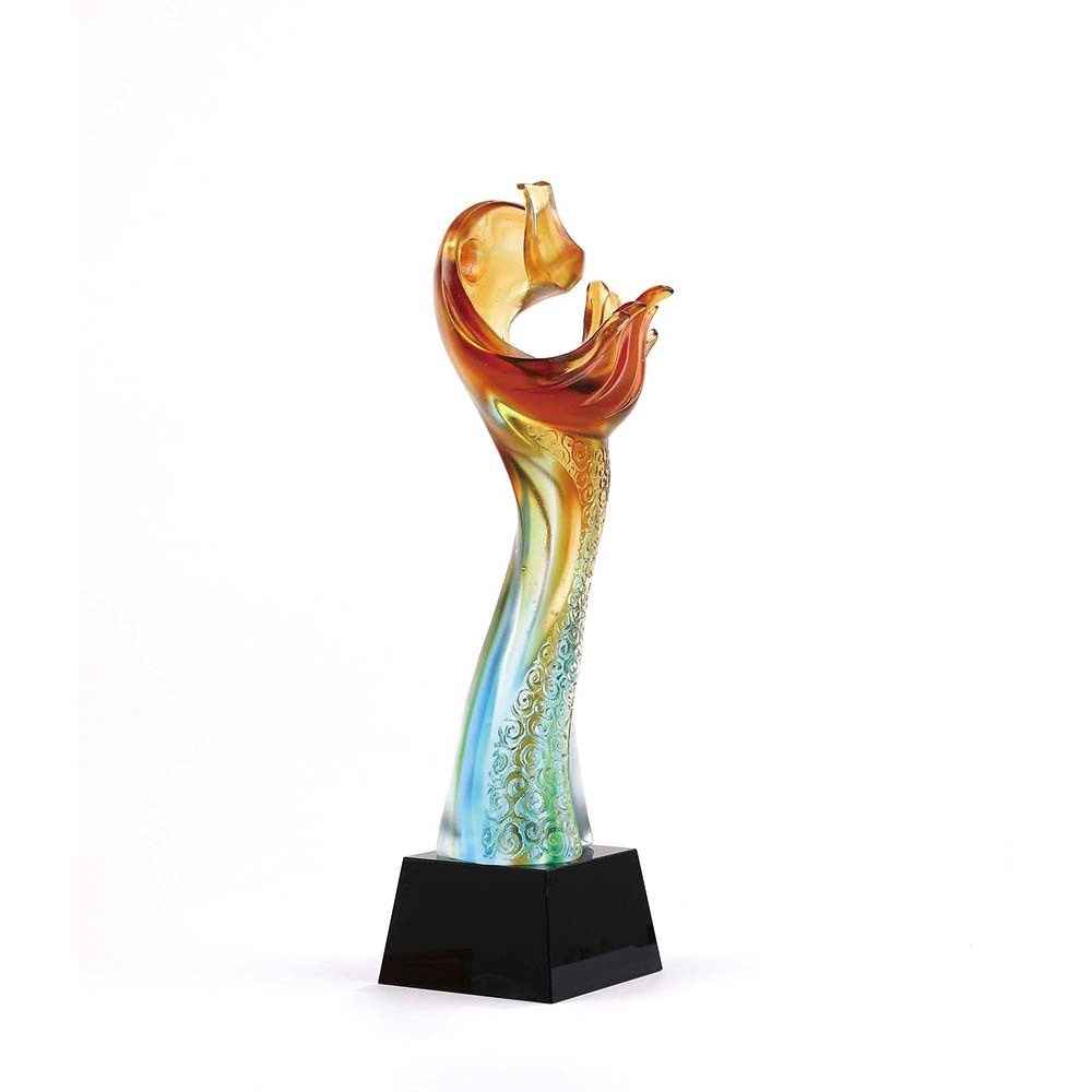 Honor of Crystal High Quality Coloured Glaze Company Prize Crystal Trophy Award Souvenir Gift