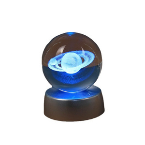 Decorative glass balls for small night lights Glowing 3D inner carved glass ball