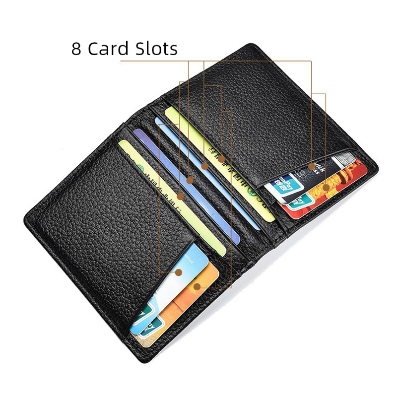 Super Soft Men's Genuine Leather Card Wallet Slim Thin Mini Small Bifold Wallet Credit Card Holder Coin Purse Compact Money Bag