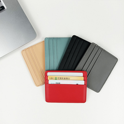 Leather ID Card Holder Candy Color Bank Credit Gift Box Multi Slot Slim Case Wallet Men Women Card Holder Wallets