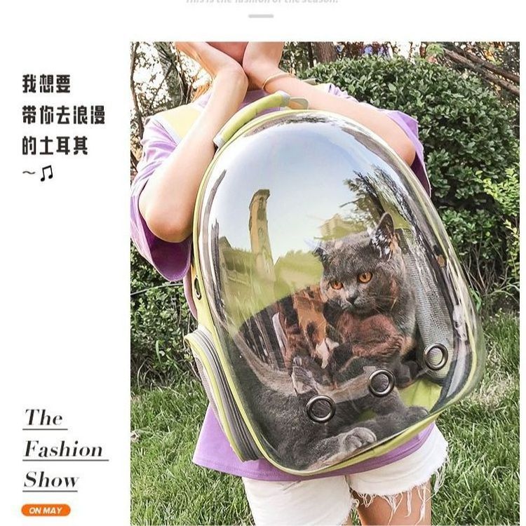 Cat Backpack Carrier Fat Cat Bag Breathable Transport Travel Bag Dog Space Capsule Pet Capsule Astronaut Backpack For Pets