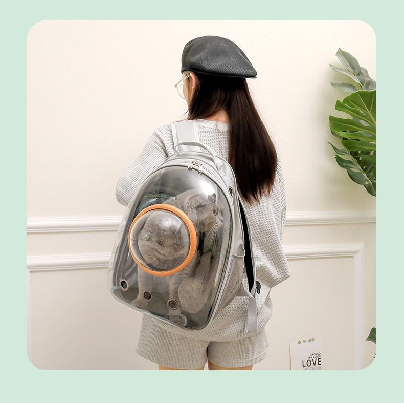 Cat Pet Carrier Backpack Transparent Capsule Bubble Pet Backpack Small Animal Puppy Kitty Bird Breathable Pet Carrier for Travel