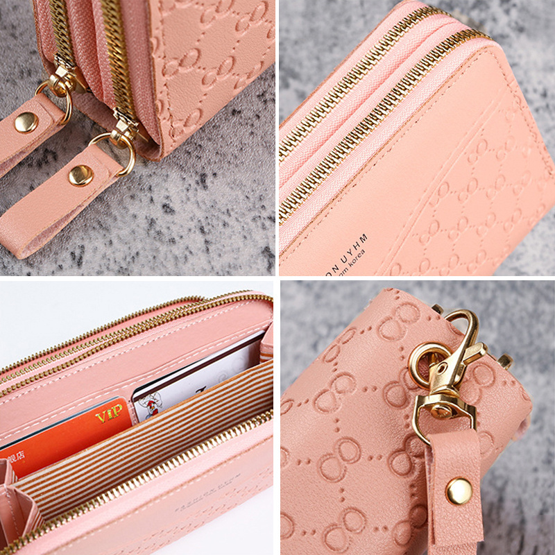 Pu Leather Women Wallets Women Purses Fashion Long Zipper Women's Wallet Money Coin Holder Female Long Purse Female Purse Zipper