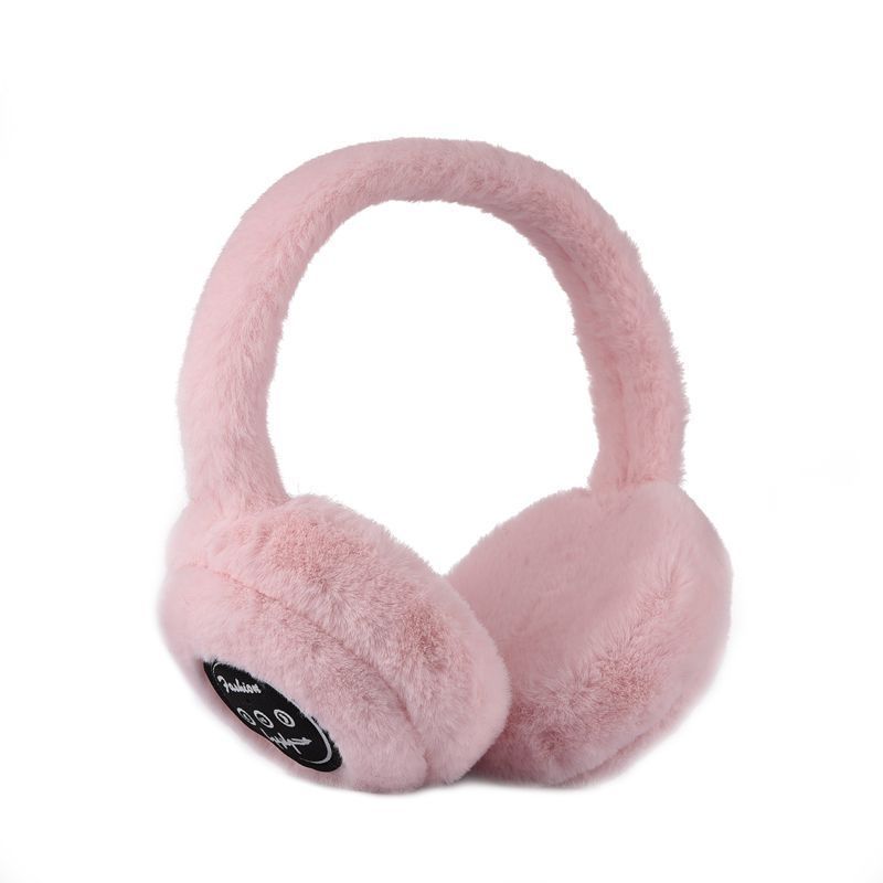 Factory Direct sales Bluetooth 5.0 music earmuffs wireless call earmuffs rabbit fur plush folding earmuffs headphone