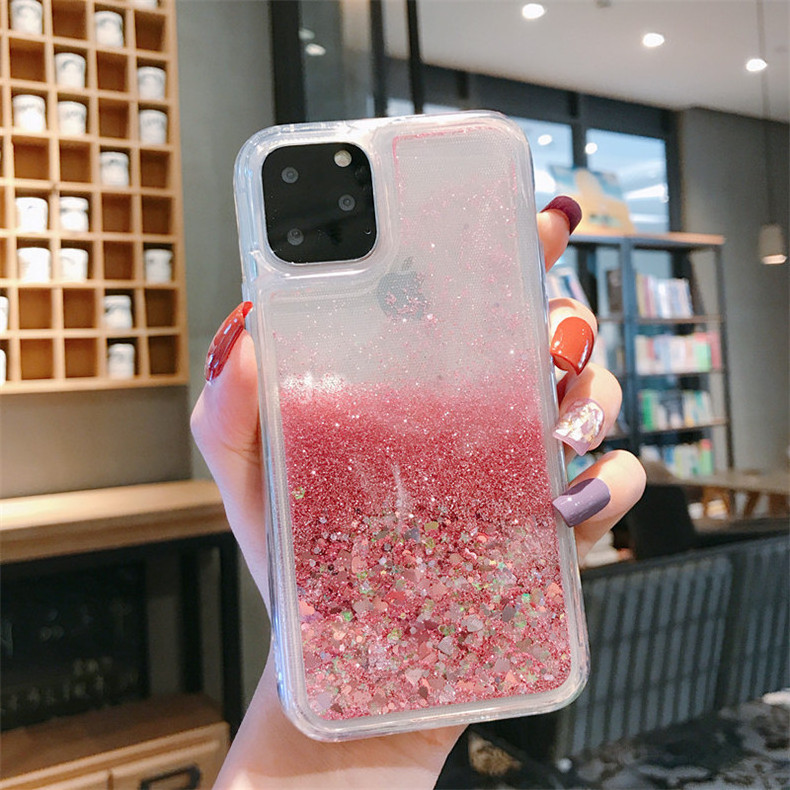 Liquid water glitter phone case cover with diamond Electroplated laser design mobile case for 12PRO/11promax