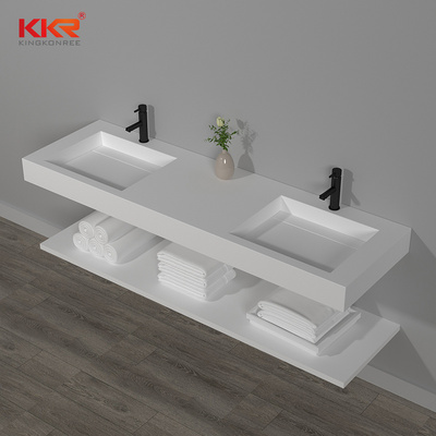 Modern bathroom vanity cabinet solid surface vanity top design