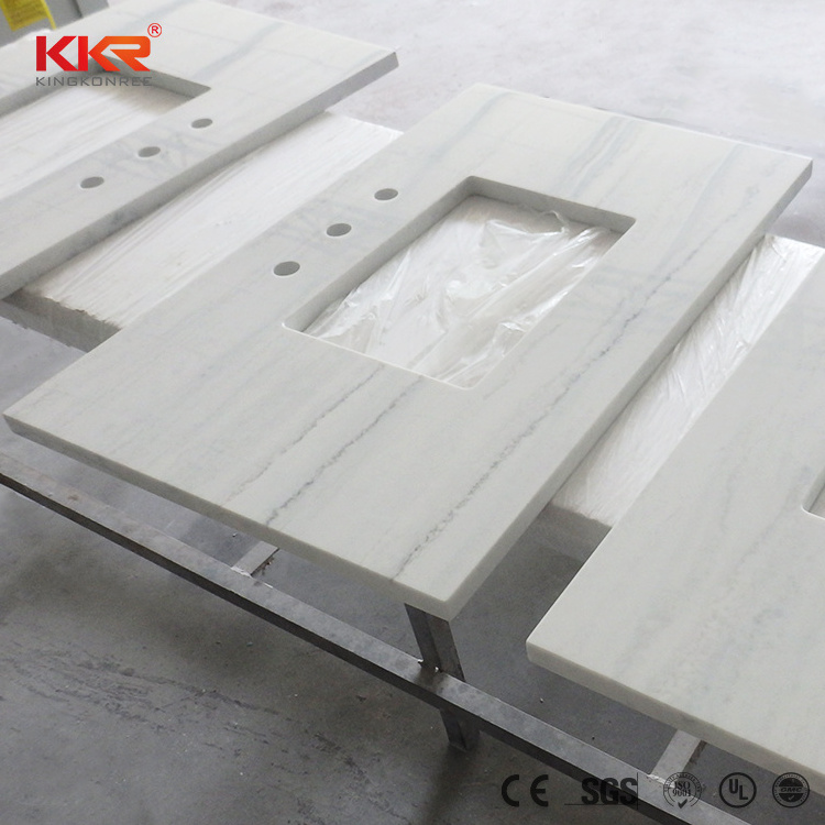 Prefab Synthetic Stone Solid Surface Quartz Stone Kitchen Countertops Vanity Top Solid Surface