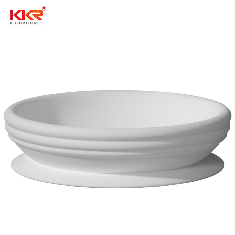 Thick Edge Round Wash Basin Artificial Stone Hotel School Home Countertop Hand Wash Basin Custom Color Size