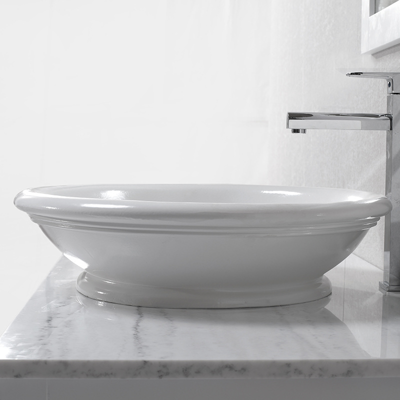 Thick Edge Round Wash Basin Artificial Stone Hotel School Home Countertop Hand Wash Basin Custom Color Size