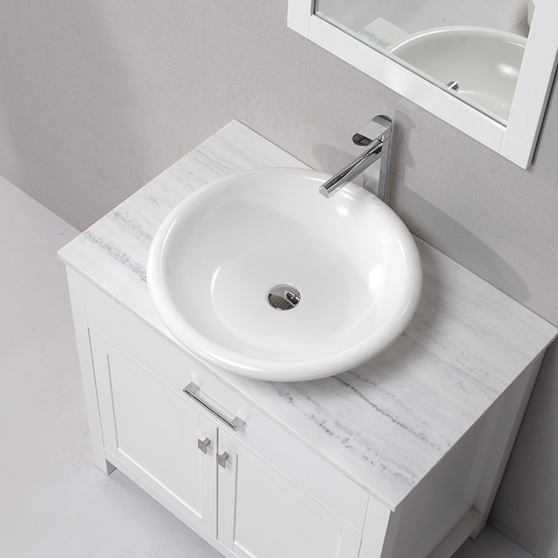 Thick Edge Round Wash Basin Artificial Stone Hotel School Home Countertop Hand Wash Basin Custom Color Size