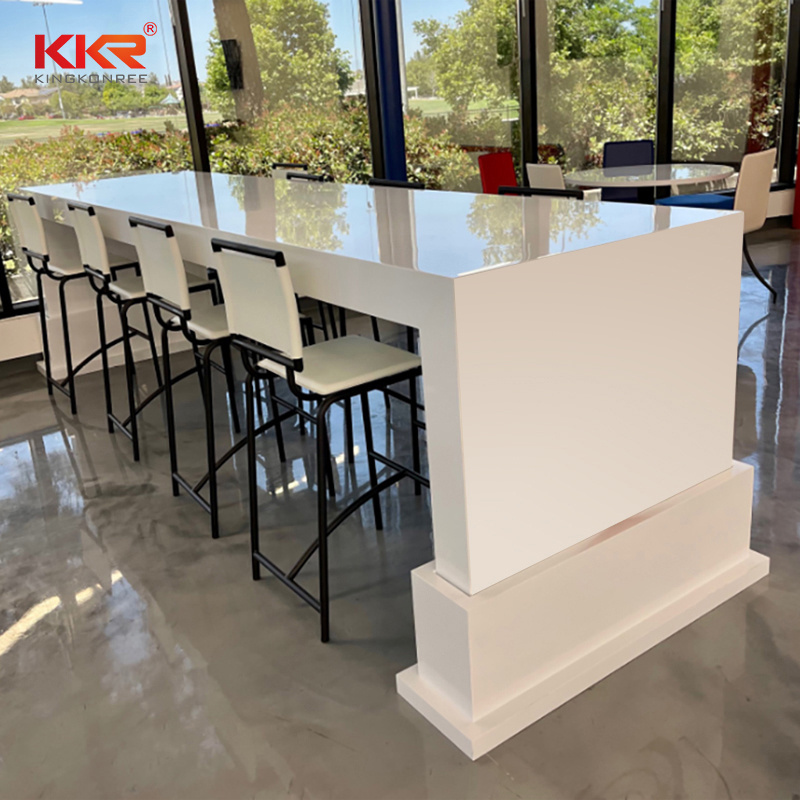 KKR customized artificial stone light up set high chair bar table fast food counter bar table