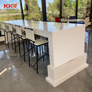 KKR customized artificial stone light up set high chair bar table fast food counter bar table