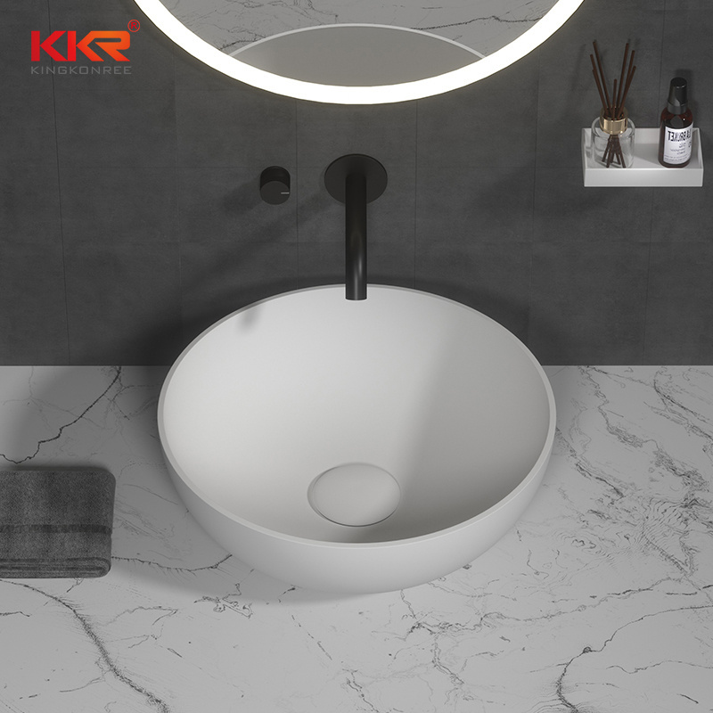 2022 Bathroom Sink Hand Wash Basin Hot Sale Countertop Ceramic Black Red White Light Stone OEM Item Surface Packing