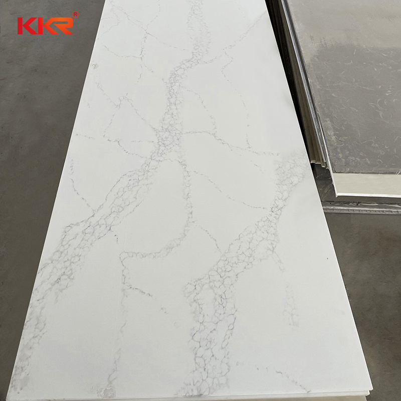 Newly white carrara marble solid surface sheets quartz looks acrylic solid surface slabs artificial stone for kitchen tops