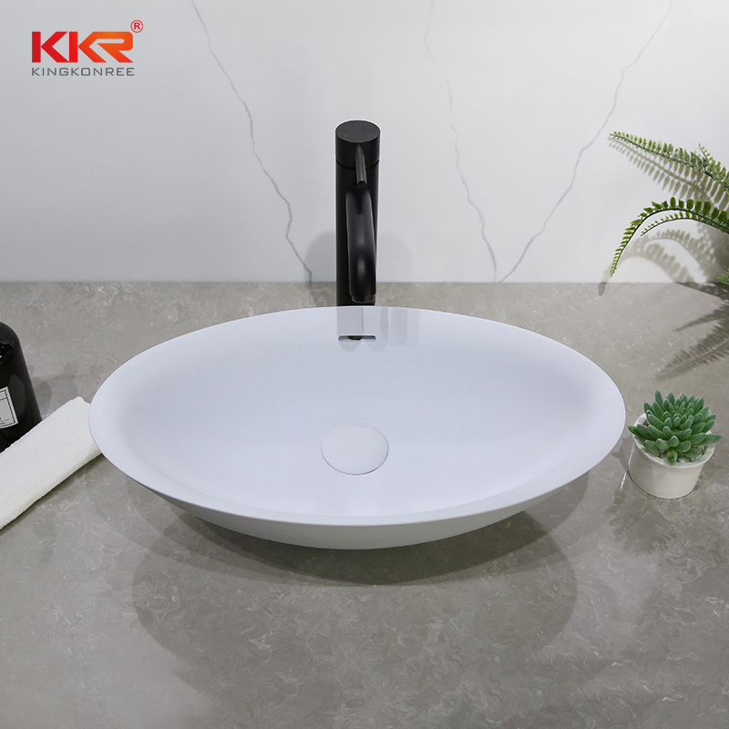 Bathroom Vessel Sink Hand Wash Basin Hot Sale Gold Oval Countertop Ceramic Black Red White Light Stone OEM Item Surface Packing