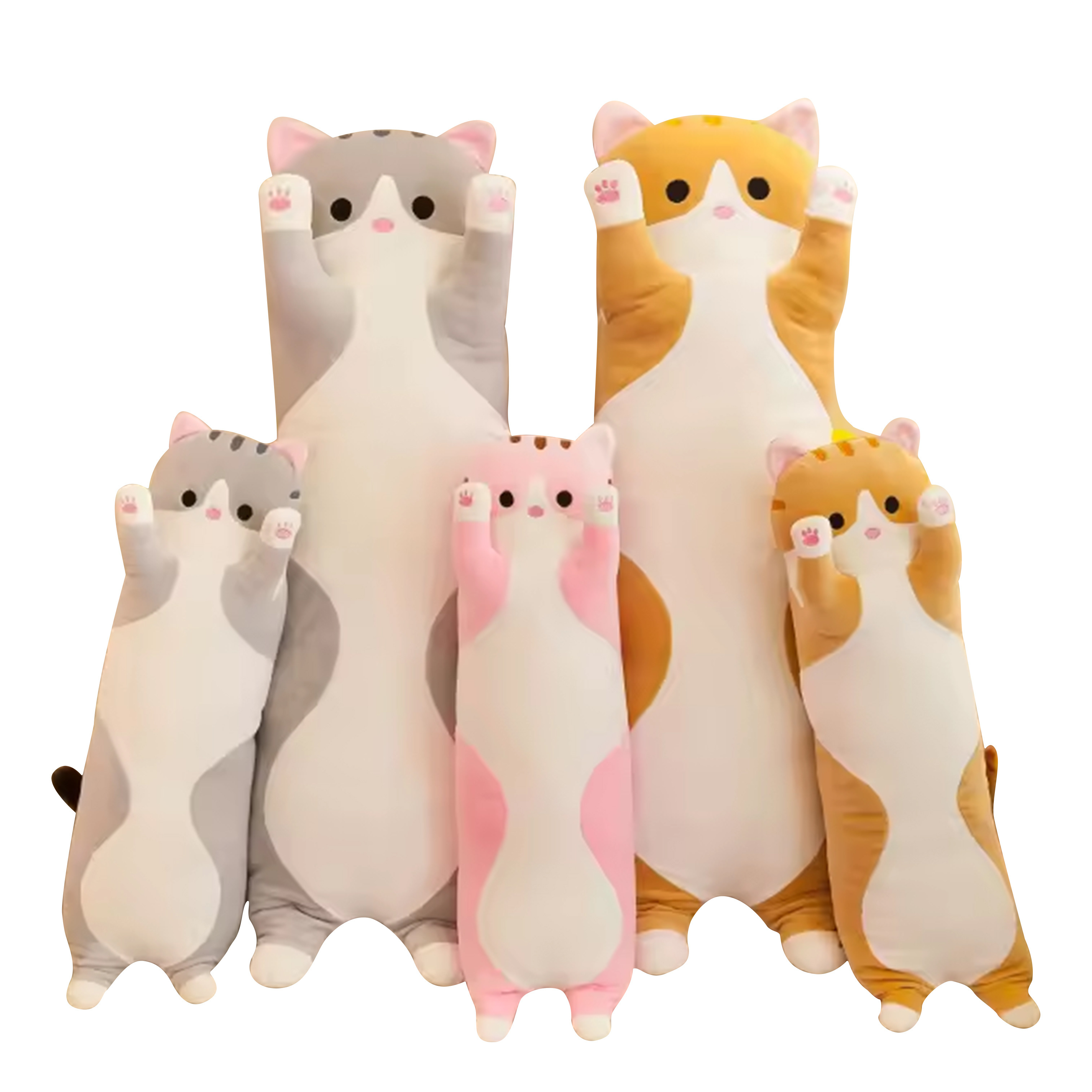 2022 New Style Kids Toys Soft Cat Stuffed Plush Pillow Cartoon Long Cat Kitten Pillow Sleeping Companion Toys