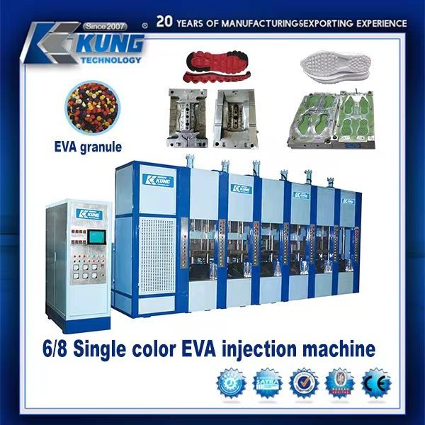 High Quality EVA Injection Molding Machine 6/8 Stations Slipper Sole Rainboot Making