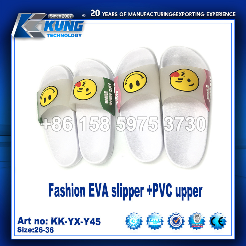 New design comfortable EVA sole slipper PVC surface flip flop straps for shoes making slipper upper