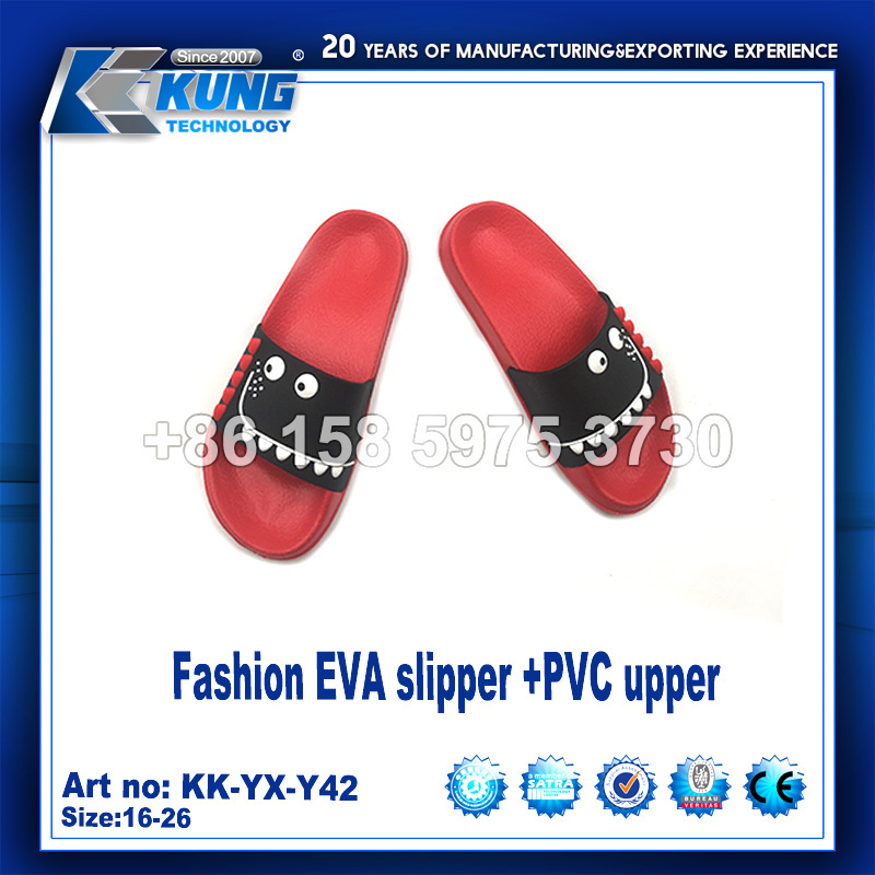 New design comfortable EVA sole slipper PVC surface flip flop straps for shoes making slipper upper