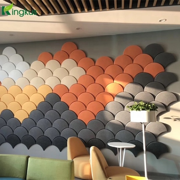 Ginkgo 2021 Art Acoustic Panel Absorber Board 3d Wall Felt Soundproof Office Decorative fiber acoustic panels