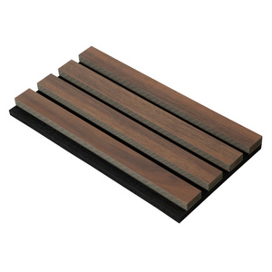 Decorative Slat Wooden Wall Panels With Acoustic PET Sound Proofing Panel