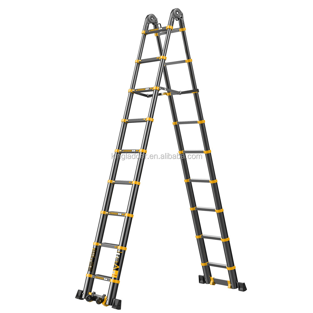 hot saleEngineering Herringbone household folding and thickening aluminum alloy multifunctional telescopic ladder