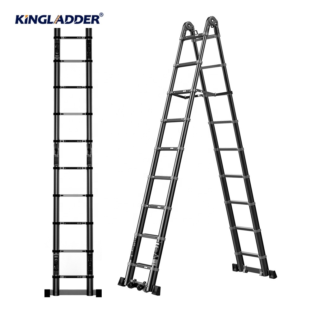 hot saleEngineering Herringbone household folding and thickening aluminum alloy multifunctional telescopic ladder