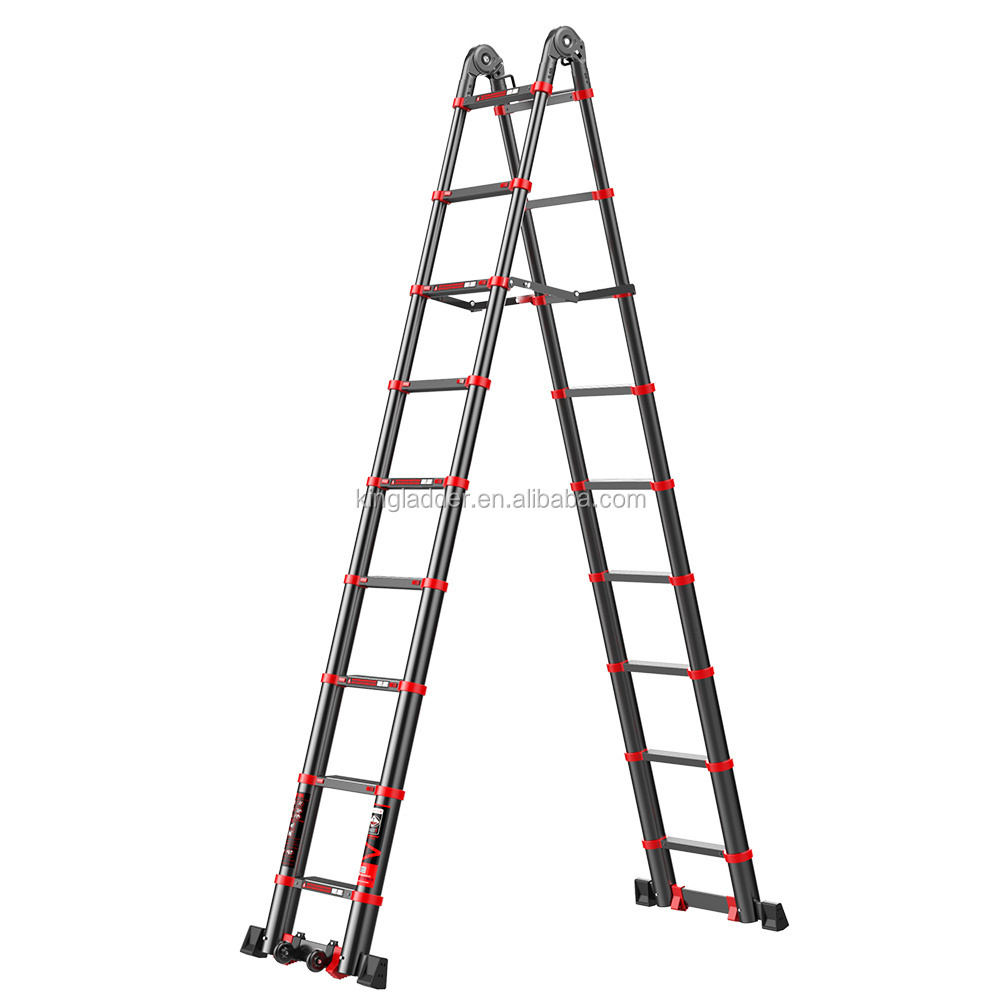 hot saleEngineering Herringbone household folding and thickening aluminum alloy multifunctional telescopic ladder