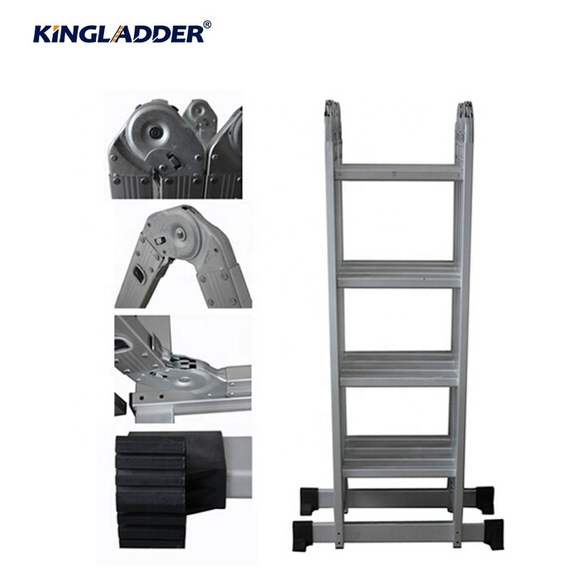 Kingladder KT404 New Aluminum Ladder with Hinge, Aluminum Ladder Working Platform with CE/EN131