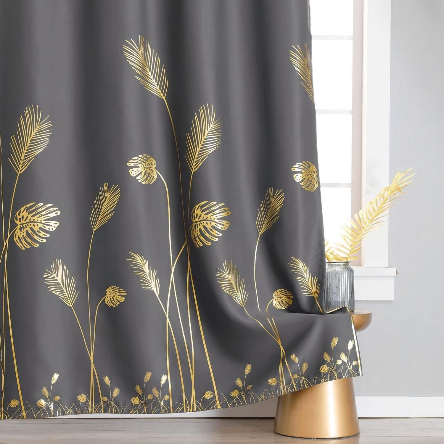 2024 printed hot gold living room curtain fabric good sold in Mexico