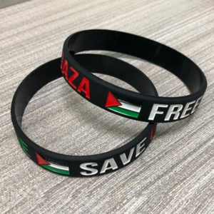 Palestine Silicone Bracelet Custom Logo Country Flags Palestine Rubber Embossed Silicone Wristband