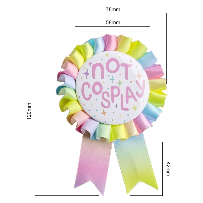 NO Minimum Custom 100% Polyester Satin Ribbon Award Rosette Badge for Horse Show or Wedding