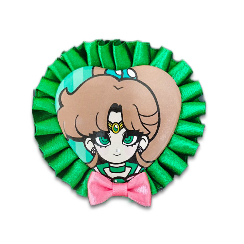 Professional Customized Logo Anime Button Award Ribbon Rosette Badge