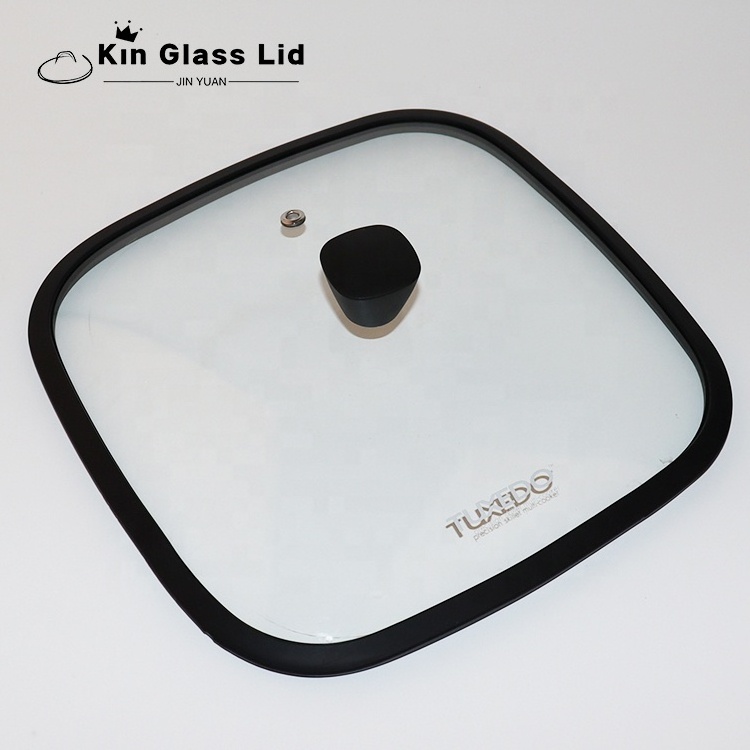 KIN GLASS LID Ceramic Cook Pot Air Fry Pan Cover Enamel Hot Silicone Pot Cover Tempered Glass Lid