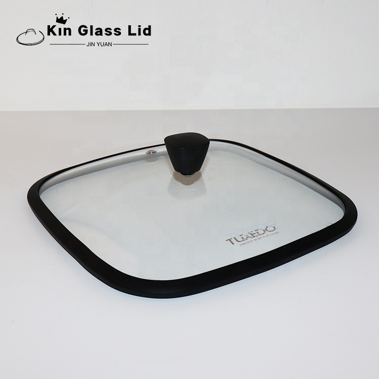 KIN GLASS LID Ceramic Cook Pot Air Fry Pan Cover Enamel Hot Silicone Pot Cover Tempered Glass Lid