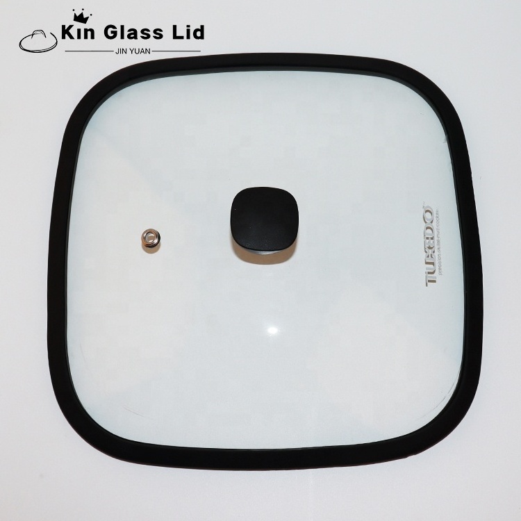 KIN GLASS LID Ceramic Cook Pot Air Fry Pan Cover Enamel Hot Silicone Pot Cover Tempered Glass Lid