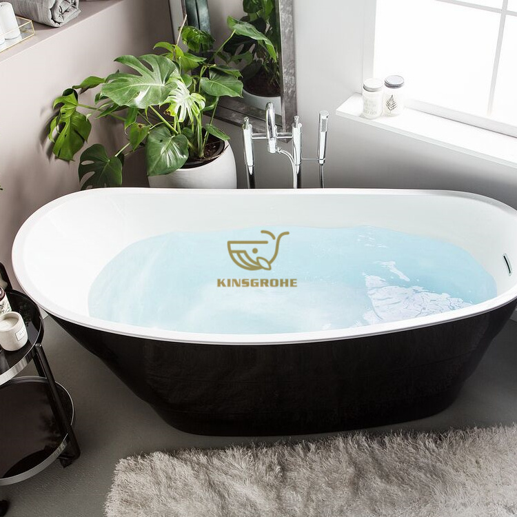 Modern Corner Solid Surface Boat Shaped Bathtub Unique Soaking Bathtub Marble Bathroom Tub