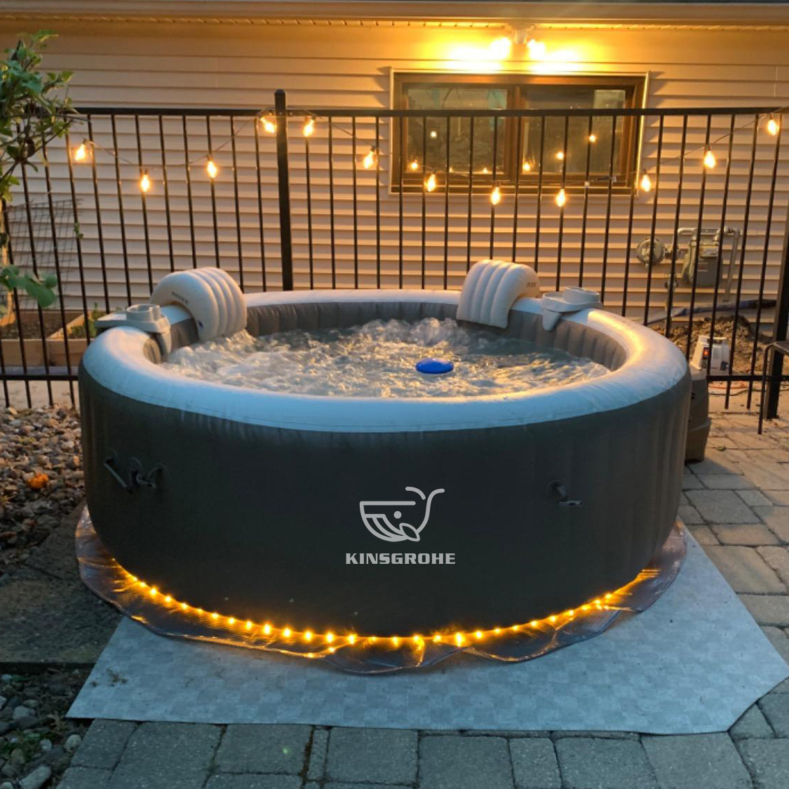 Sale Lazy Bubble Spa Whirlpool Massage Bath Tubs Pvc Outdoor Portable Spa Inflatable Hot Tub With Led Light