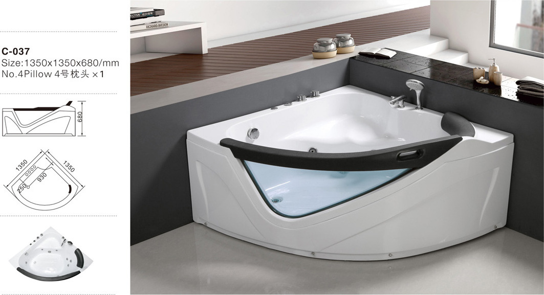 Large Big Soaking Deep  Drop In Acrylic Air Massage Jetted  Whirl Tub Fiberglass Freestanding Square Oval Bathtub