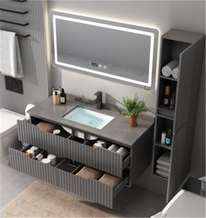 Factory wholesale used floating vanity craigslist Modern black waterproof bathroom vanity cabinets