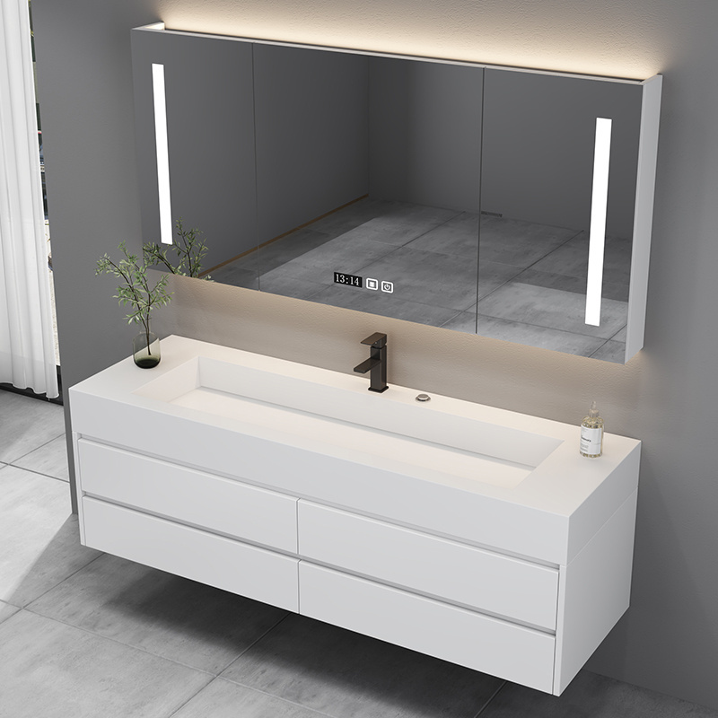 Modern Bathroom Furniture Sets 60 Inch High Quality Supplier Bathroom Vanity Mirror Solid Wood Bathroom Cabinet With Double Sink