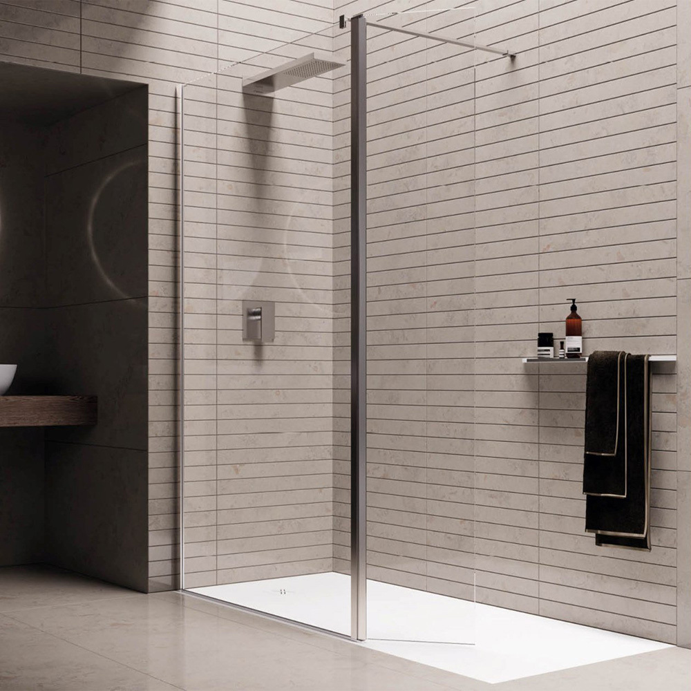 Shower room enclosure with silicone seal strip Shower enclosure room glass door pull handle Simple shower room