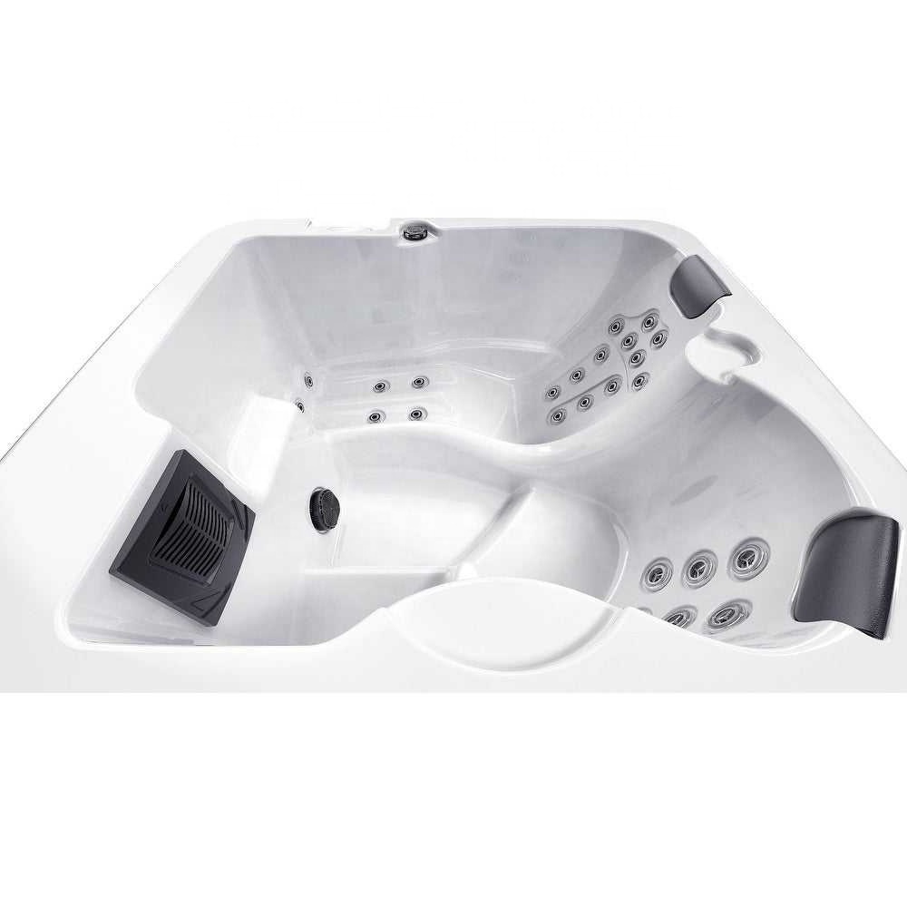 Factory Hot Selling Outdoor Double Hot massage bathtub Walk-In Wood Enclosure Vortex Ozone Tub