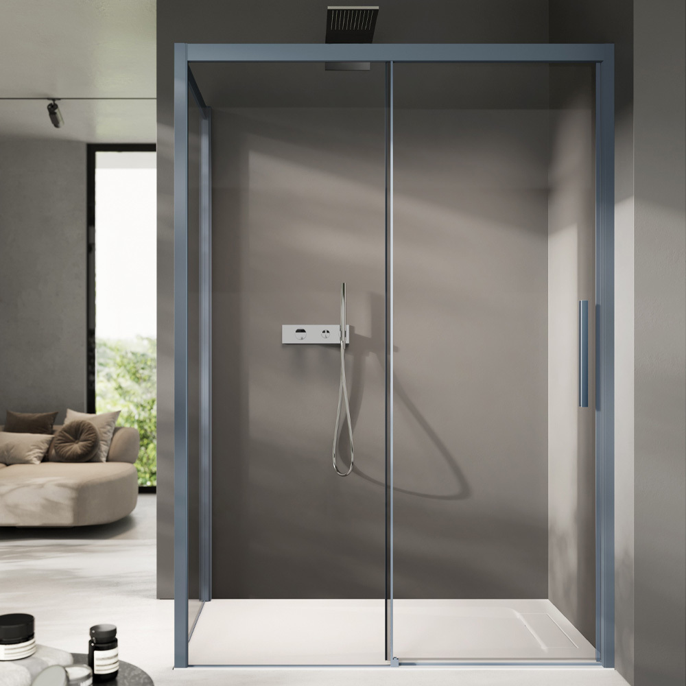 Walk in Glass Bathroom Sex Bath Golden Rollaway Stand Shower Room with Sliding Door Clear Sale Black Business