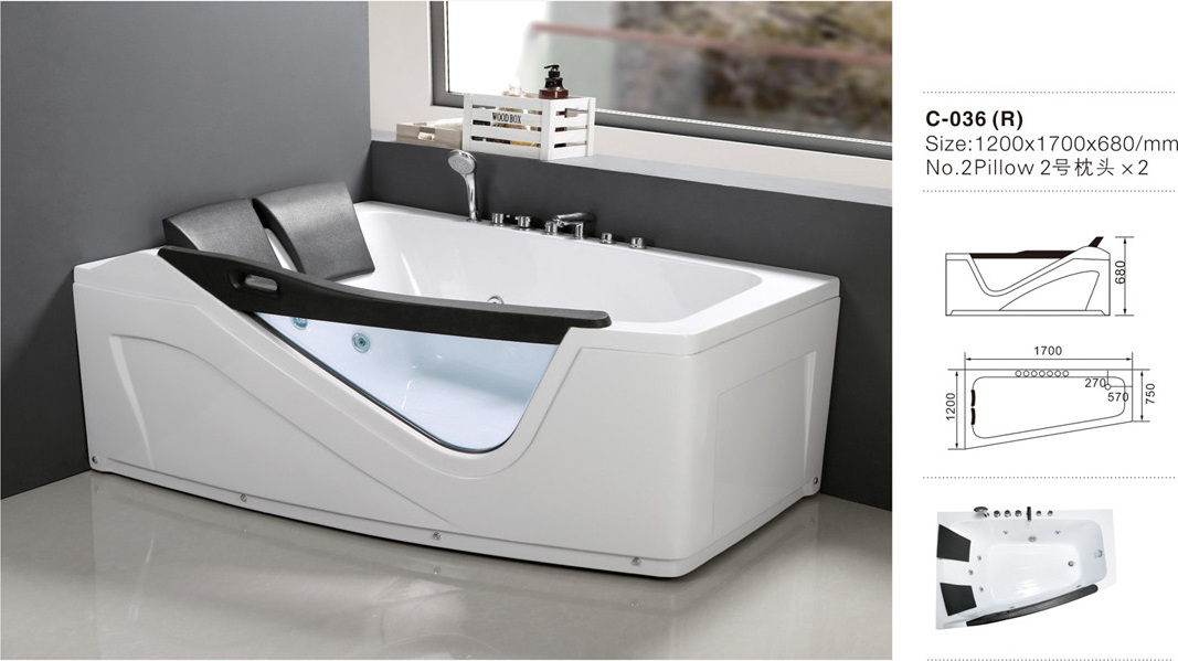 Large Big Soaking Deep  Drop In Acrylic Air Massage Jetted  Whirl Tub Fiberglass Freestanding Square Oval Bathtub