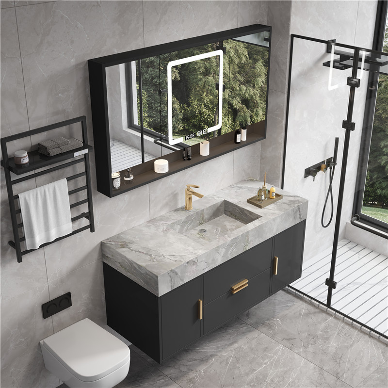 Modern Bathroom Furniture Sets 60 Inch High Quality Supplier Bathroom Vanity Mirror Solid Wood Bathroom Cabinet With Double Sink