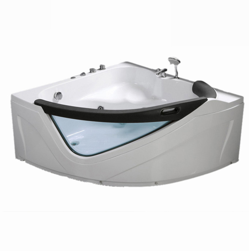 Apartment corner on double soak sex tub accessory modern black triangle whirlpool massage bathtub