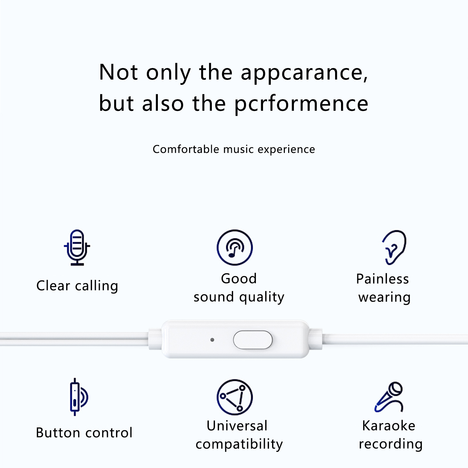 PZX 1550 3.5mm In-ear wire headphone earphone control high-end stereo earphones white handfree headphone for phone gaming