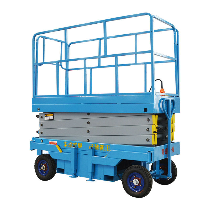 Qiyun kinglift 2000kg 12m Mobile scissor lift hydraulic electric scissor lift platform with solid tire