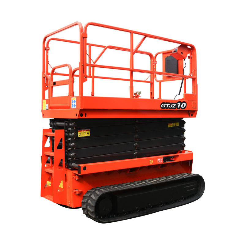 Qiyun Kinglift 6m 8m 10m Aerial Working Platform Self-Scissor Lifts Crawler  Tracked Terrian Rough Scissor Lift